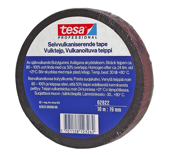 VULKTEJP TESA 62822 19MMX10M SVART