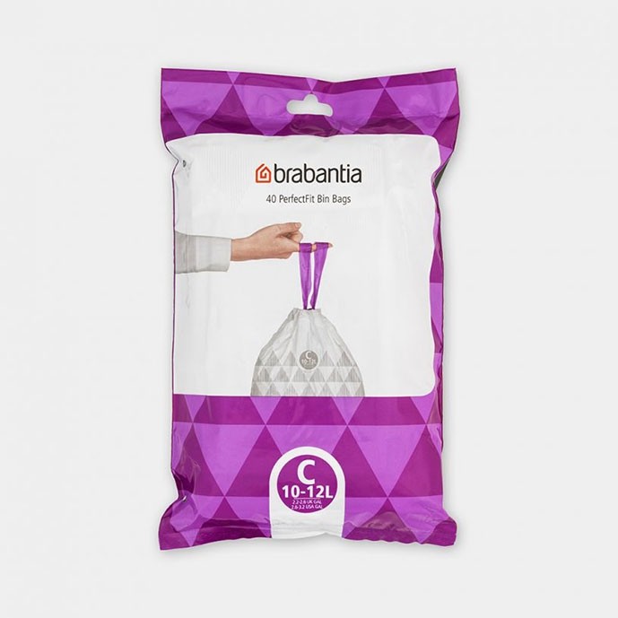 AVFALLSPÅSAR C, 10-12LTR  (40 PÅSAR) VIT