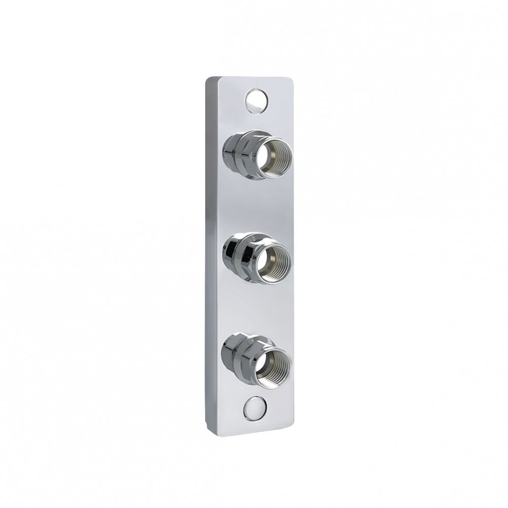 VÄGGBRICKA 3-HÅL 16PEX/ALUPEX/PB D-LINE KROM