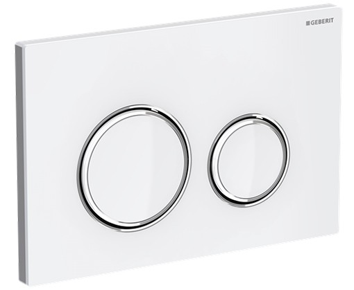 GEBERIT SPOLPLATTA SIGMA21 DUBBEL VIT METALL/GLAS