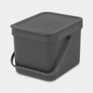 "PAPPERSKORG ""SORT & GO"" 6 LTR" GRÅ