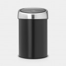 TOUCH BIN® 3LTR / BRILLIANT STEEL LOCK SVART